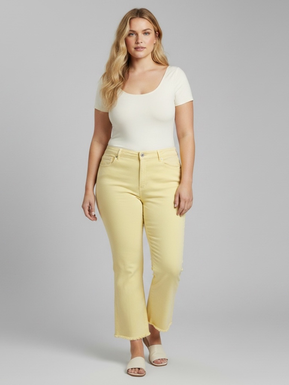 LOFT Frayed Hem Kick Crop Jeans - Picture 6 of 6